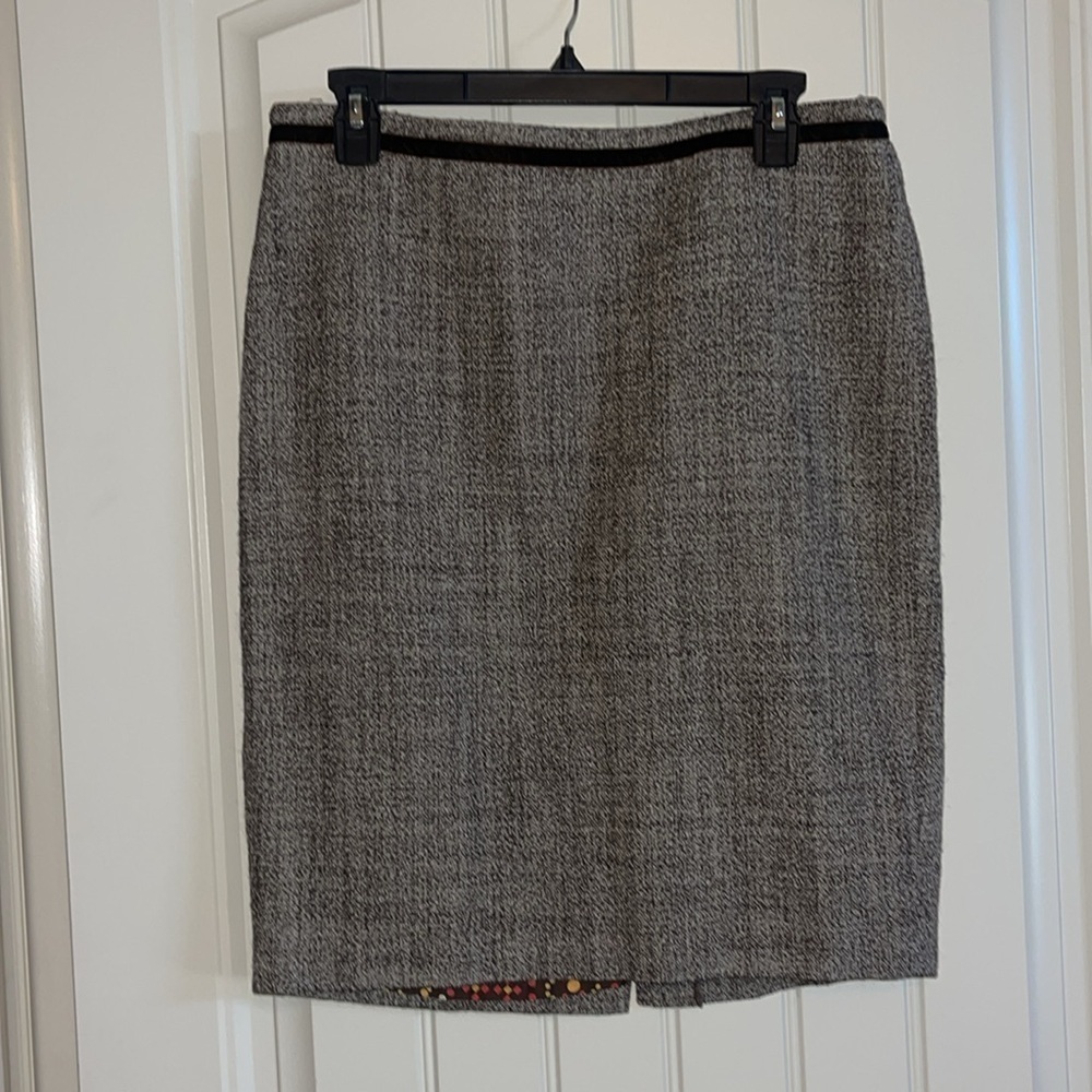 Tory Burch Brown & Cream Tweed Pencil Skirt | Size 8